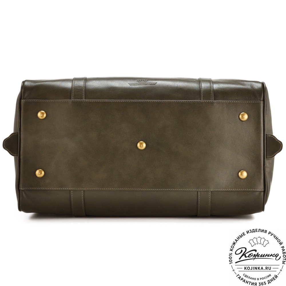 Кожаная дорожная сумка "Филипп" (хаки гладкая кожа)